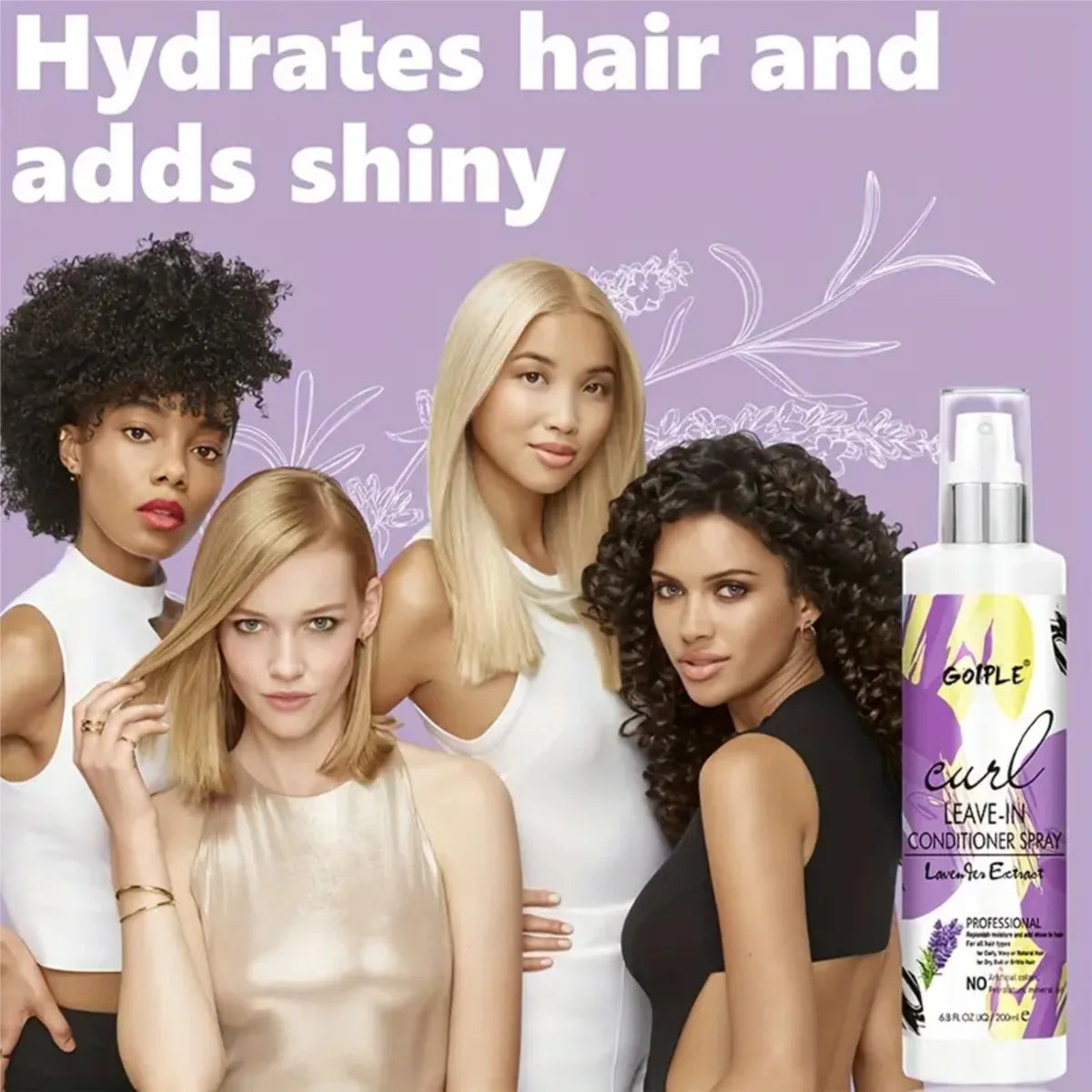 Goiple Lavender Curl Hair Care Set Leave In Conditioner Heat Protectant