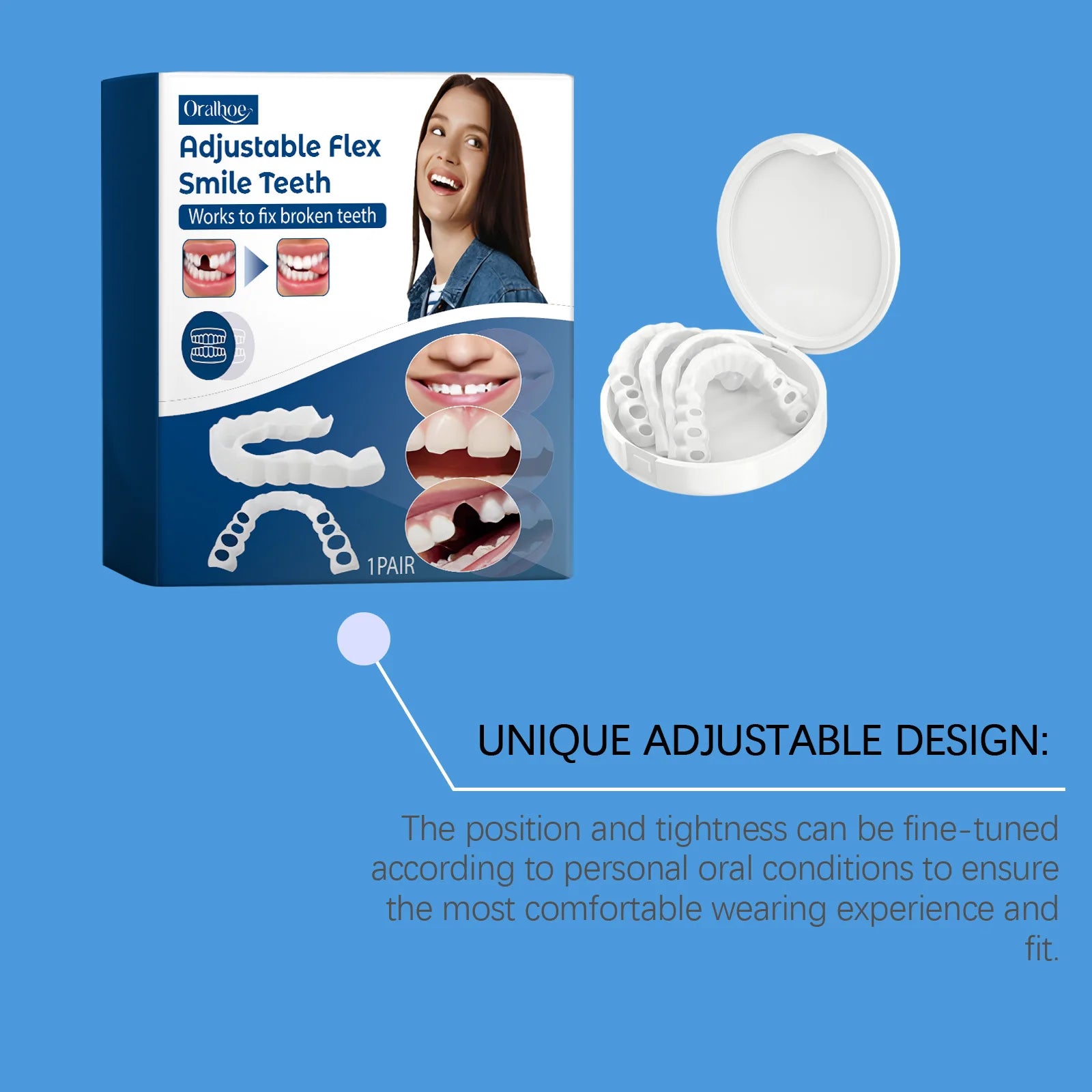 Adjustable Snap-On Smile Veneers for Missing Teeth - 17