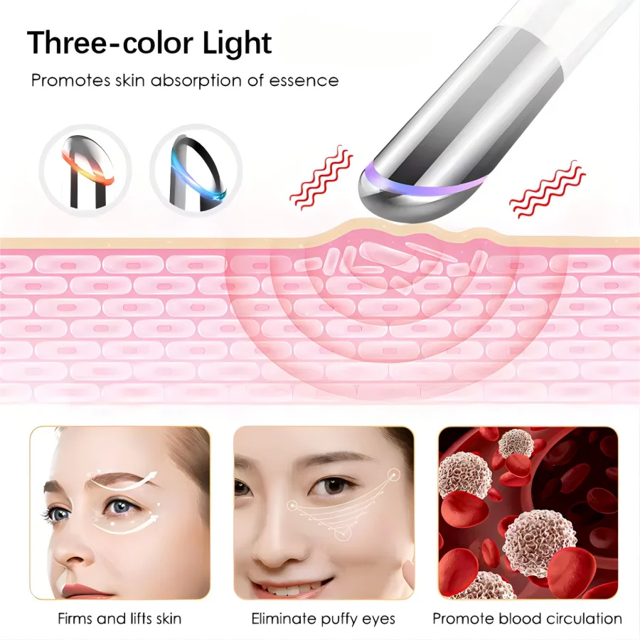 3-in-1 LED Photon Eye Massager for Dark Circles and Puffiness - 4