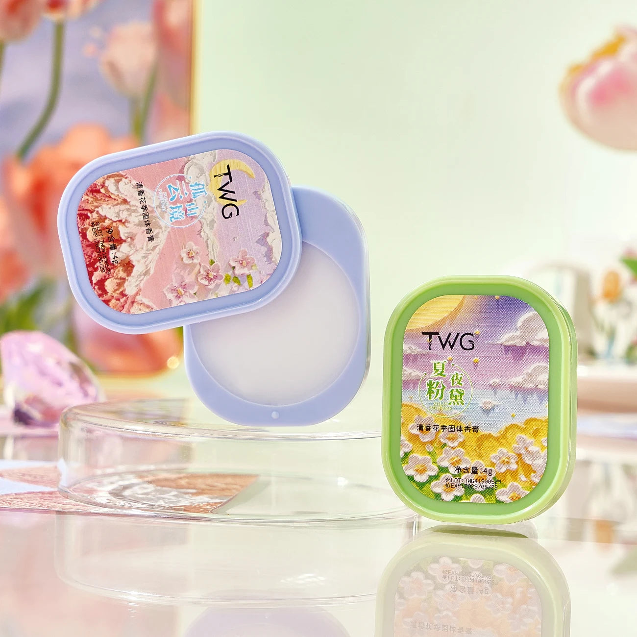 TWG Flower Season Solid Fragrance Set 3pc Portable Perfume Balm - 12