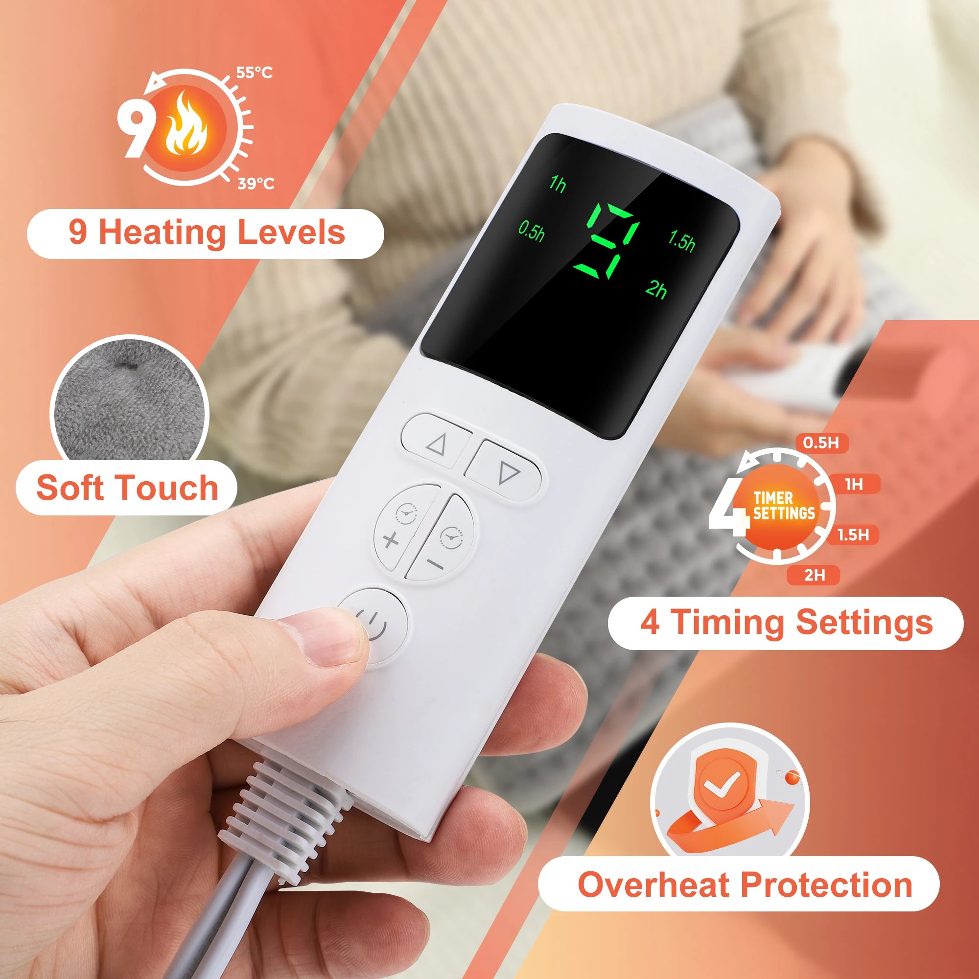 Electric Heating Waist Belt with Adjustable Temperature and Timer - 3
