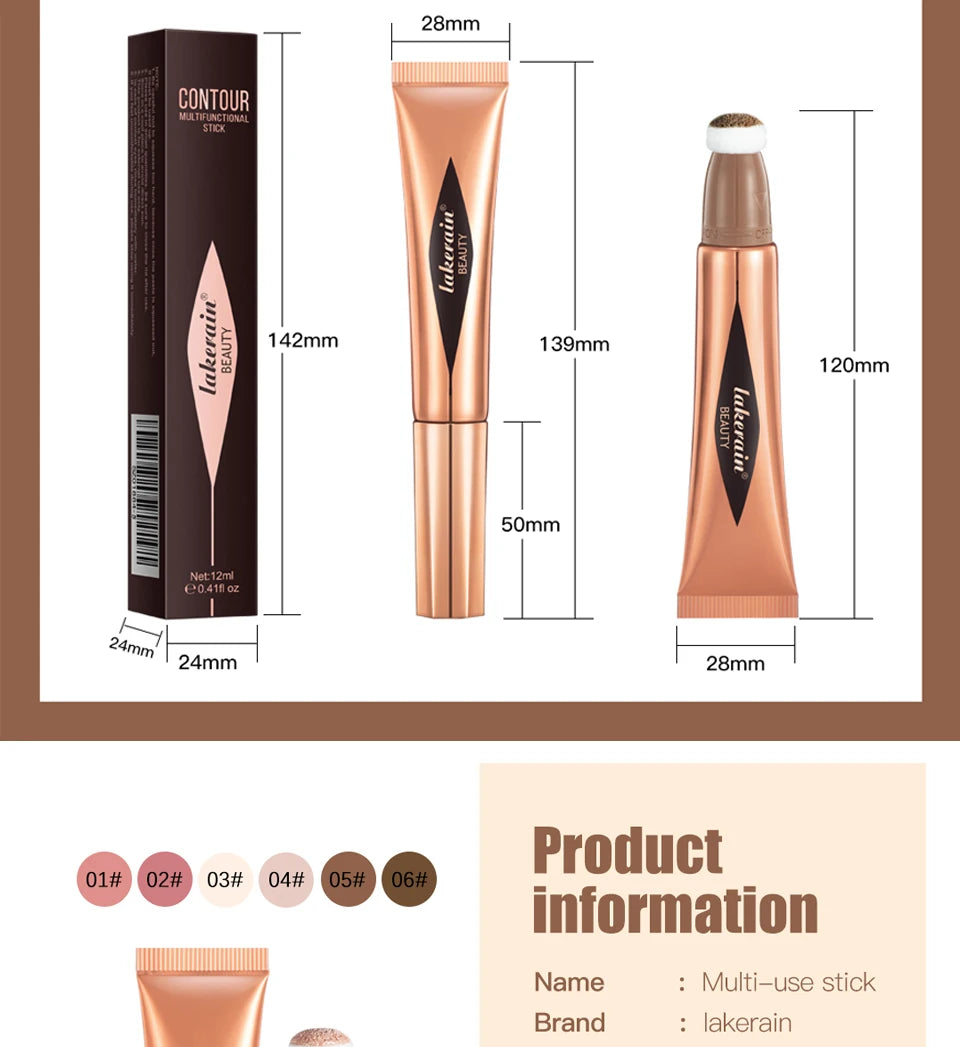 Liquid Face Contour and Highlighter Wand with Cushion Applicator