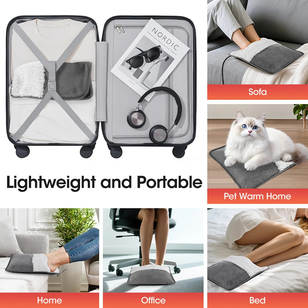 USB Heated Foot Warmer for Office and Home - 12