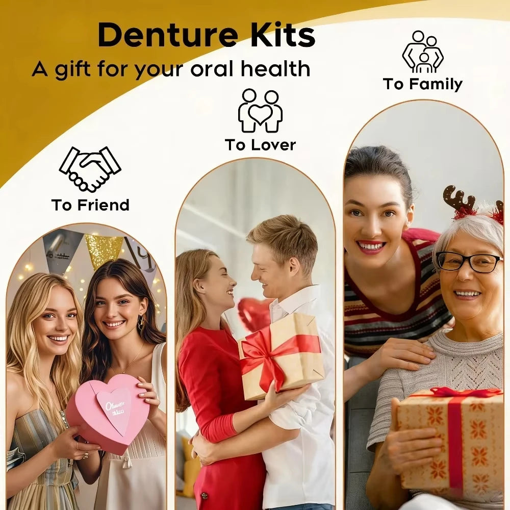 Soft Silicone Cosmetic Denture Set for Men and Women - 3