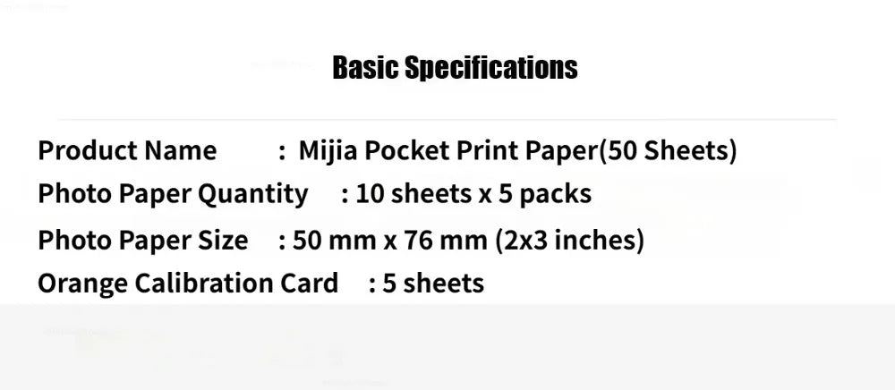 Mijia ZINK Pocket Printer Paper Self-Adhesive Photo Printing Sheets