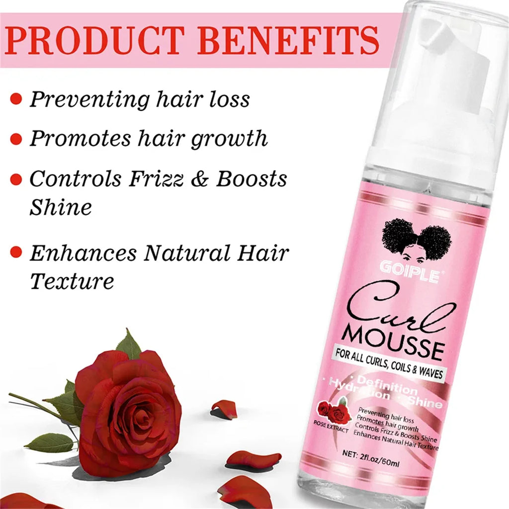 Goiple Rose Curl Mousse Hydrating Hair Styling Foam for Curly Hair