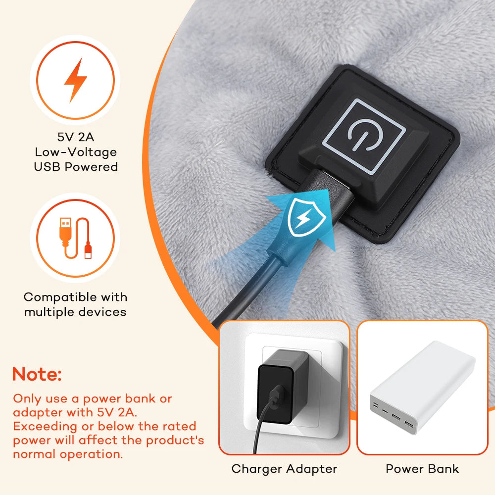 USB Heated Shoulder and Neck Shawl Wrap - 11