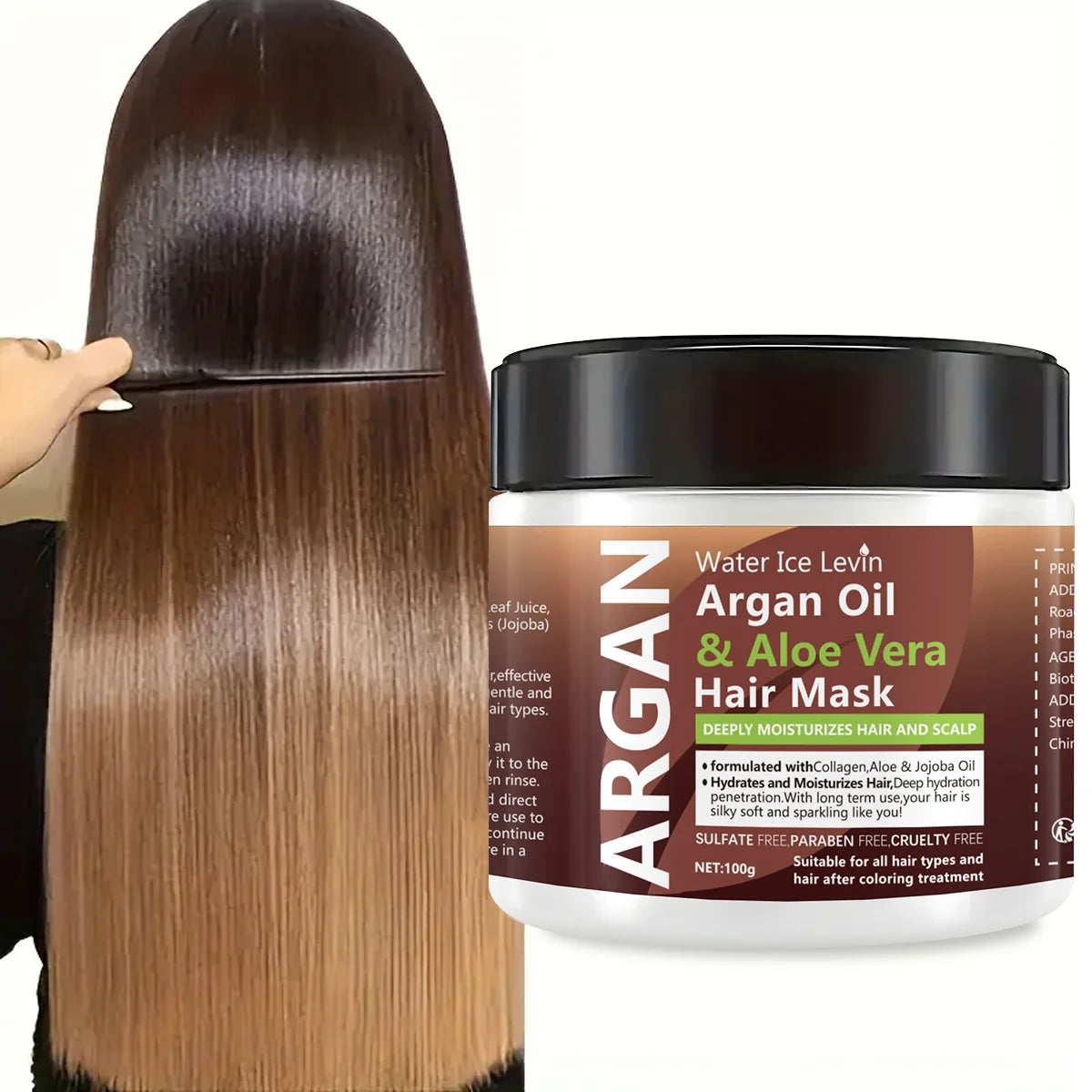 Argan Oil and Aloe Vera Hair Mask Repair Treatment 100g - 7