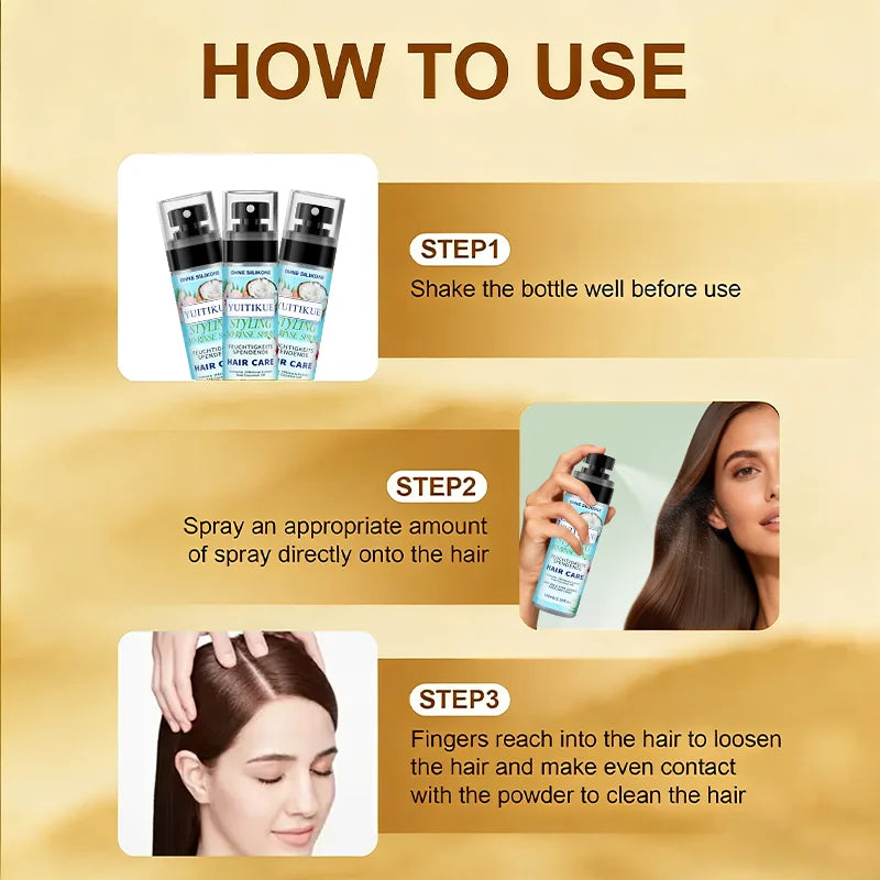 No-Rinse Hair Styling Spray with Coconut Oil and Hibiscus Extract 100ml