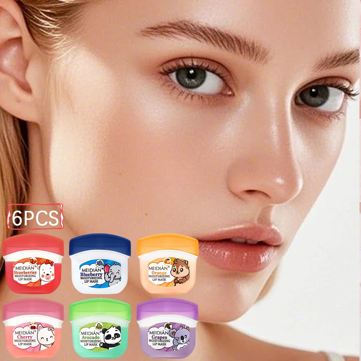 Meidian Fruity Lip Balm Set Moisturizing Lip Care Treatment