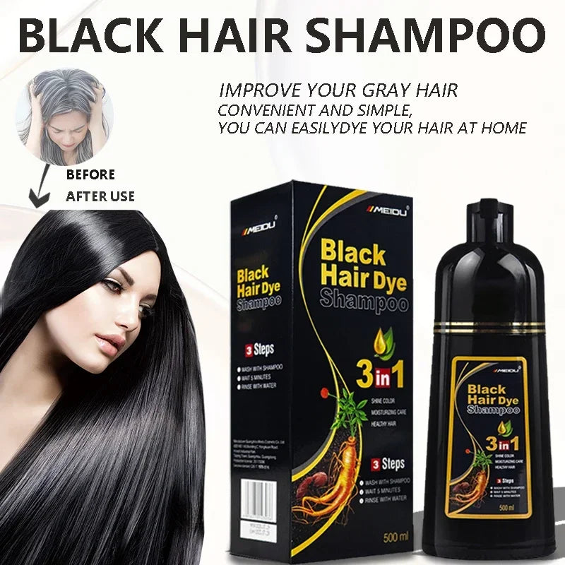 3 in 1 Hair Dye Shampoo 500ml Coloring Conditioner and Repair Treatment