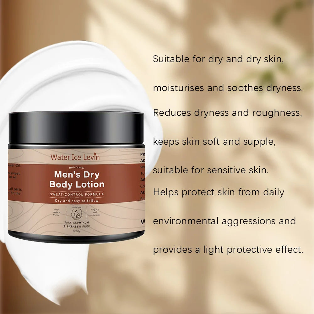 Water Ice Levin Men Dry Body Lotion Sweat Control Moisturizing Cream