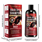 YUITIKUE 4-in-1 Red Hair Dye Shampoo Fast Grey Coverage 100ml