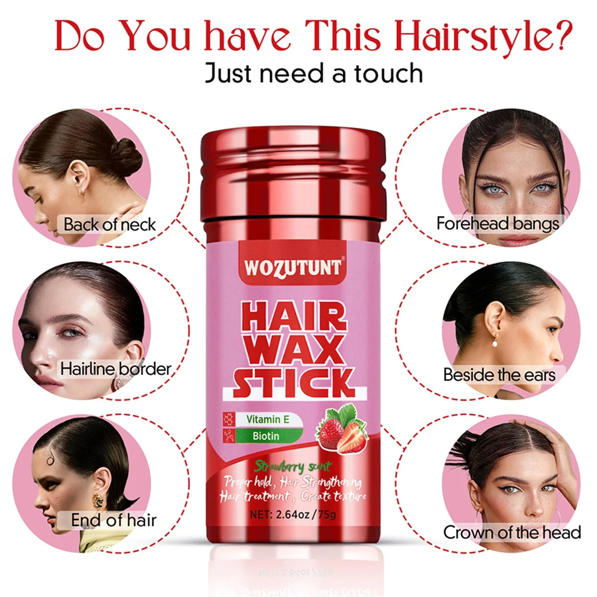 Hair Wax Stick Styling Pomade for Frizzy Hair and Flyaways