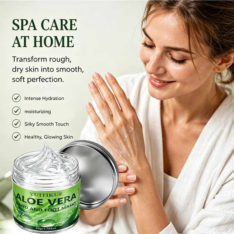 YUITIKUE Aloe Vera Hand and Foot Mask Deep Hydrating Exfoliating Cream