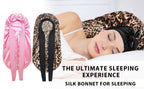 2 Pack Silk Sleep Bonnet Adjustable Hair Protection Cap for Frizz Control