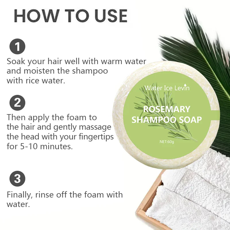 Rosemary Shampoo Soap Bar Natural Hair Growth and Oil Control Cleanser - 6
