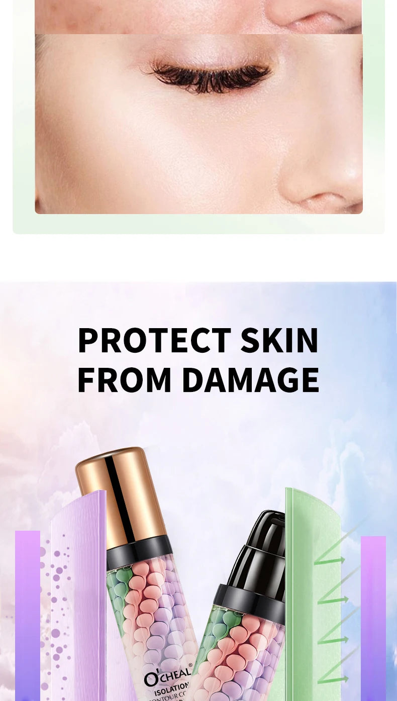 OCHEAL Tri Color Makeup Primer Moisturizing Face Isolation Cream - 10