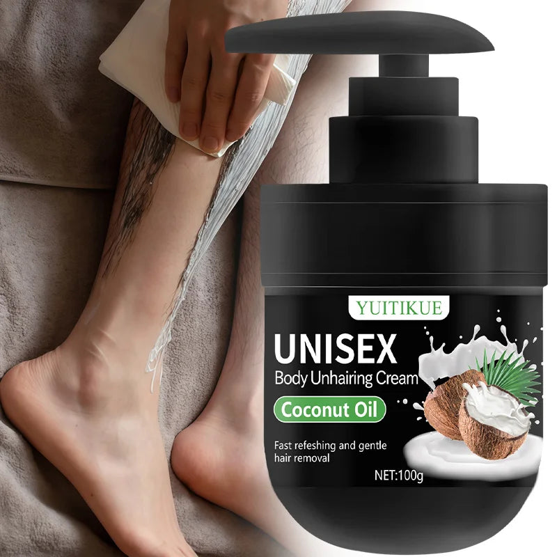 YUITIKUE Unisex Hair Removal Cream Coconut Oil Body Depilatory 100g - 2