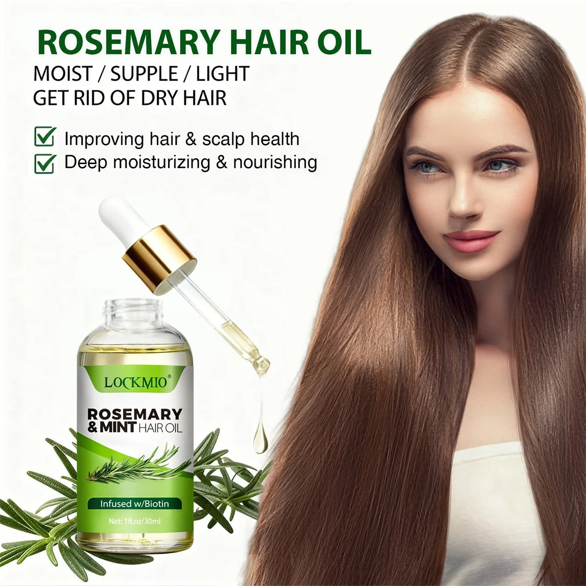 Rosemary Mint Hair Thermal Protection Spray and Nourishing Oil Set