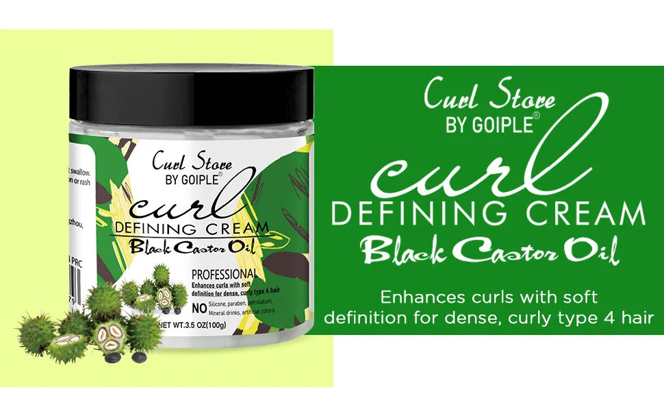 Goiple Black Castor Oil Curl Defining Cream and Hair Strengthening Kit