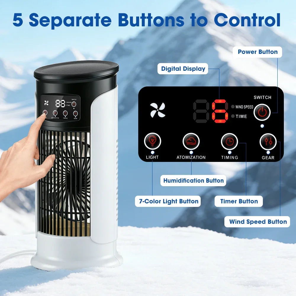 Portable Desktop Air Cooler and Humidifier Fan