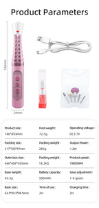 Cordless Electric Nail Drill Kit for Manicure and Pedicure