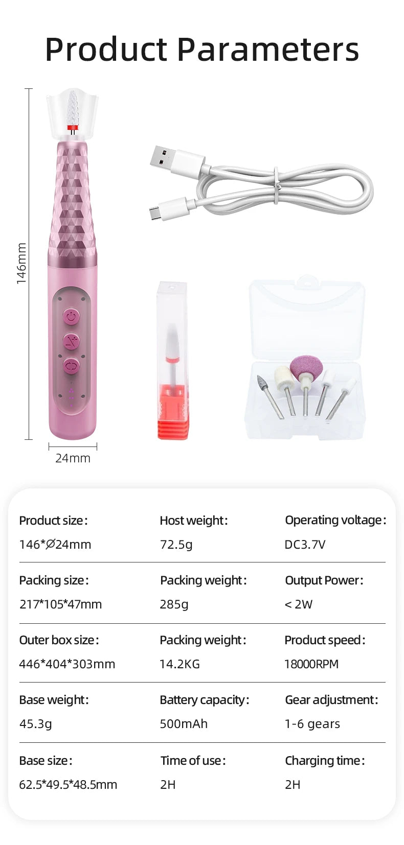 Cordless Electric Nail Drill Kit for Manicure and Pedicure