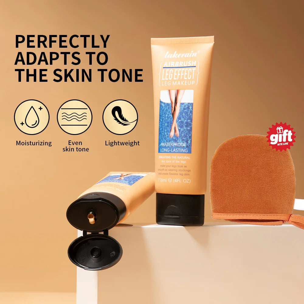 Waterproof Body Foundation and Leg Concealer with Applicator Glove