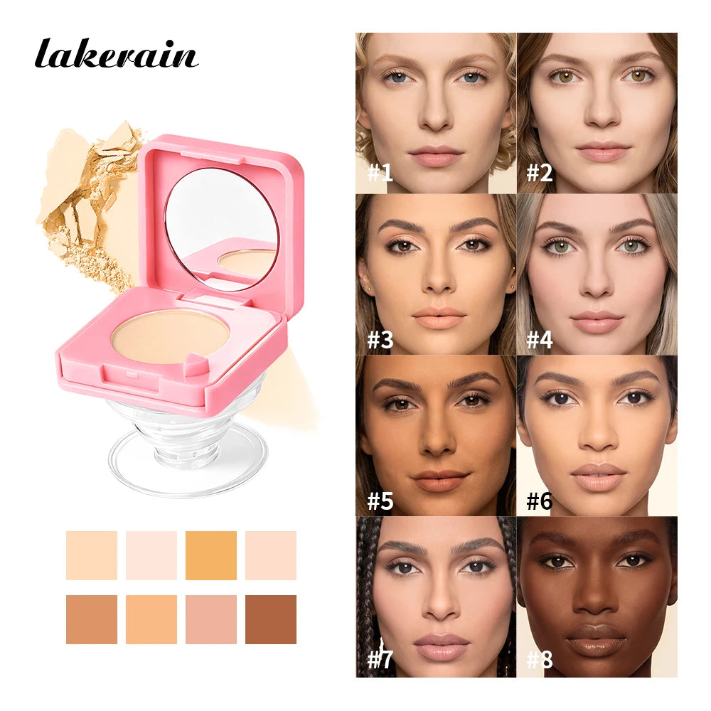 Matte Finish Oil-Control Pressed Powder with Mirror