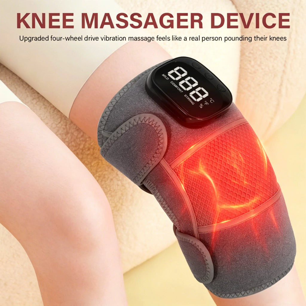 Cordless Heated Vibration Knee Massager for Joint Pain Relief