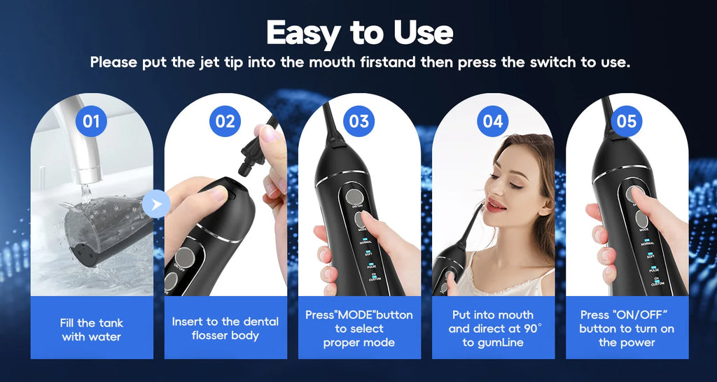 Electric Water Flosser and Toothbrush Set for Oral Care