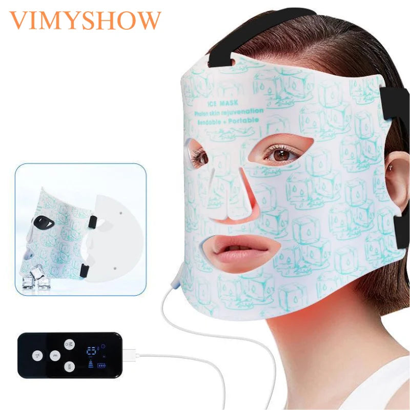 LED Red Light Therapy Face Mask with Cooling Gel Pack