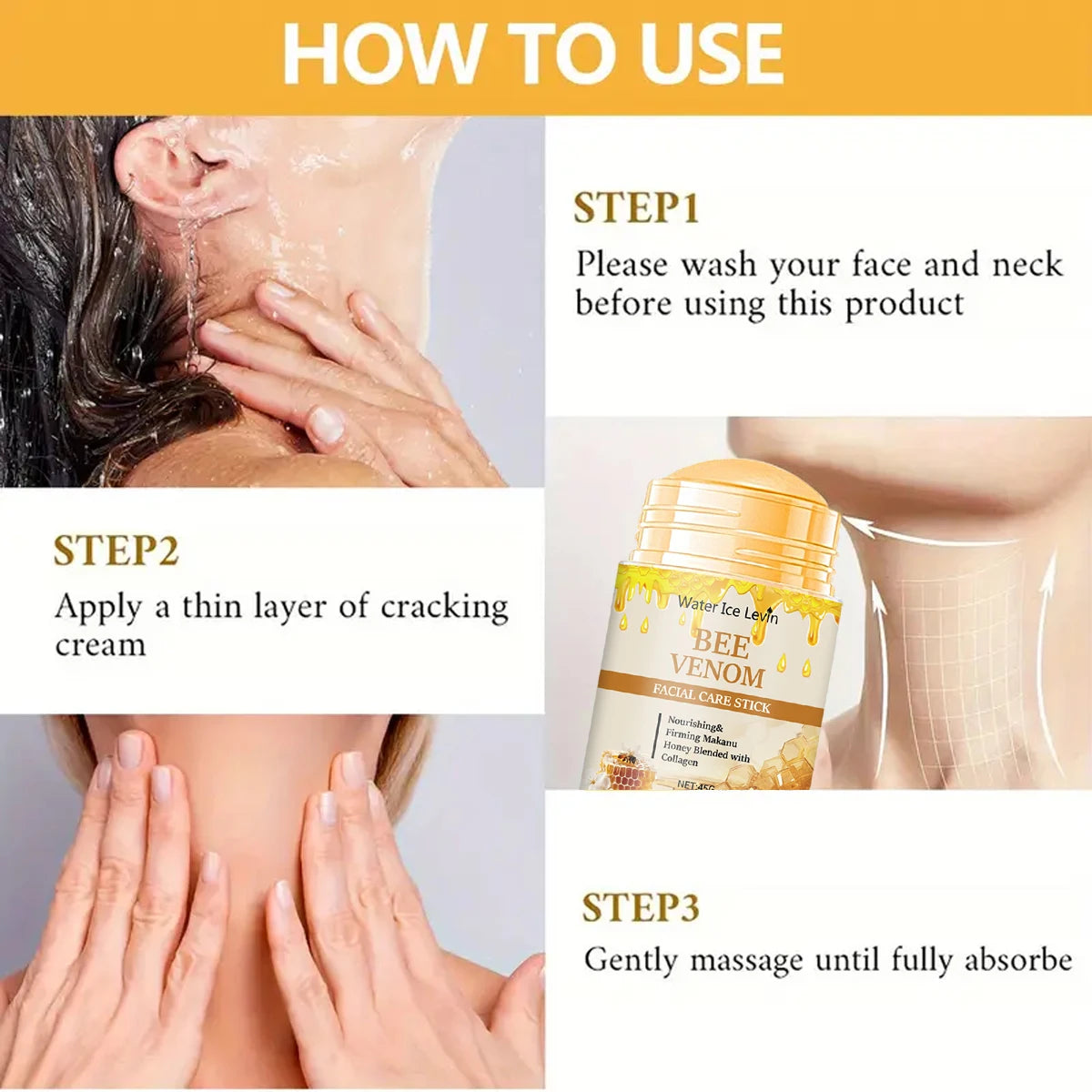 Bee Venom Honey Skincare Stick Portable Anti Aging Face Moisturizer