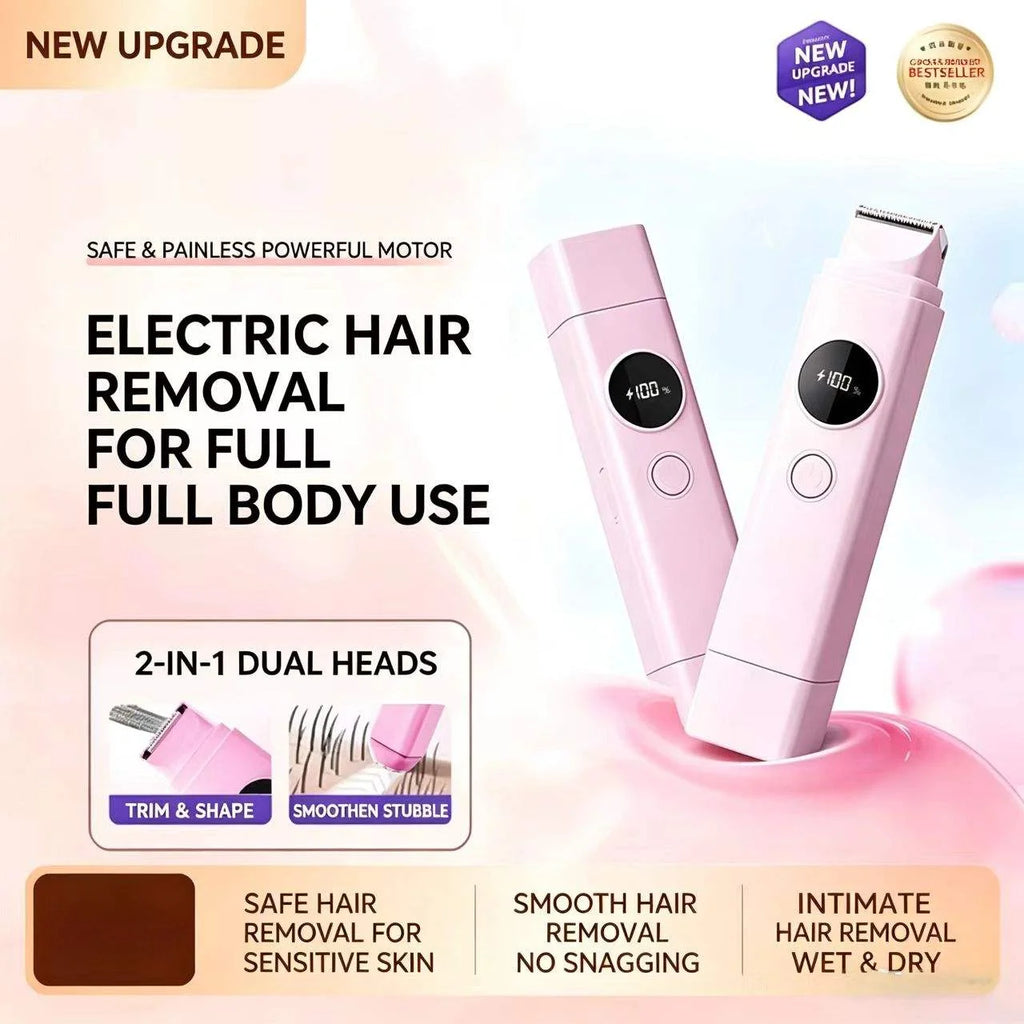 2-in-1 Painless Electric Hair Trimmer for Face and Body