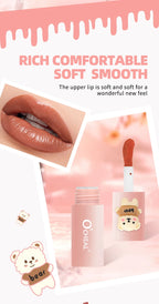 O'CHEAL Teddy Bear Matte Lip Gloss Waterproof Long Lasting Lipstick