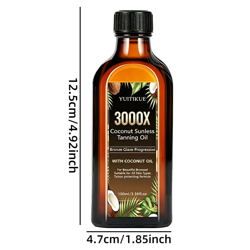YUITIKUE Coconut Sunless Tanning Oil Progressive Bronze Glow 100ml