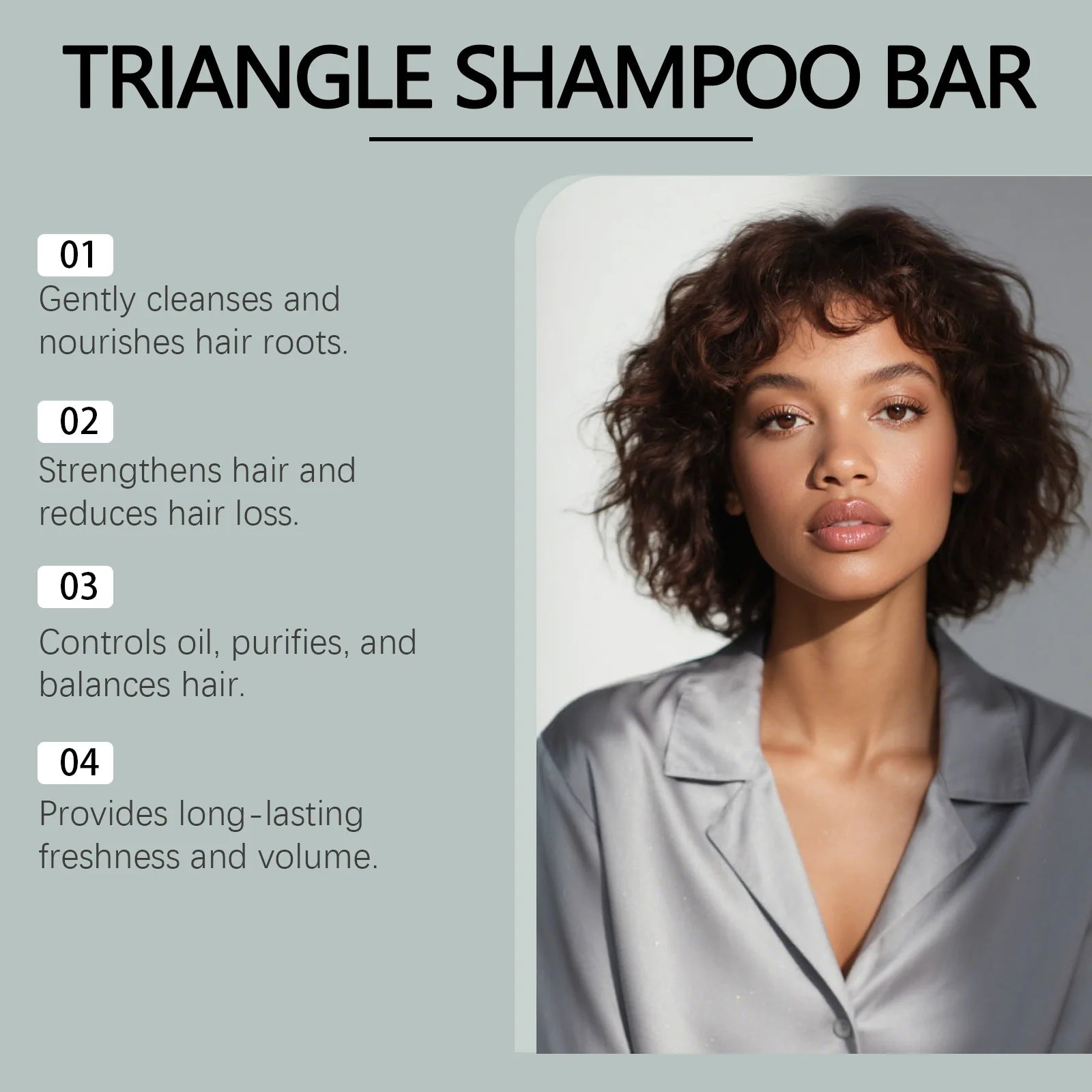 Natural Herbal Solid Triangle Shampoo Bar for Oil Control and Hair Care
