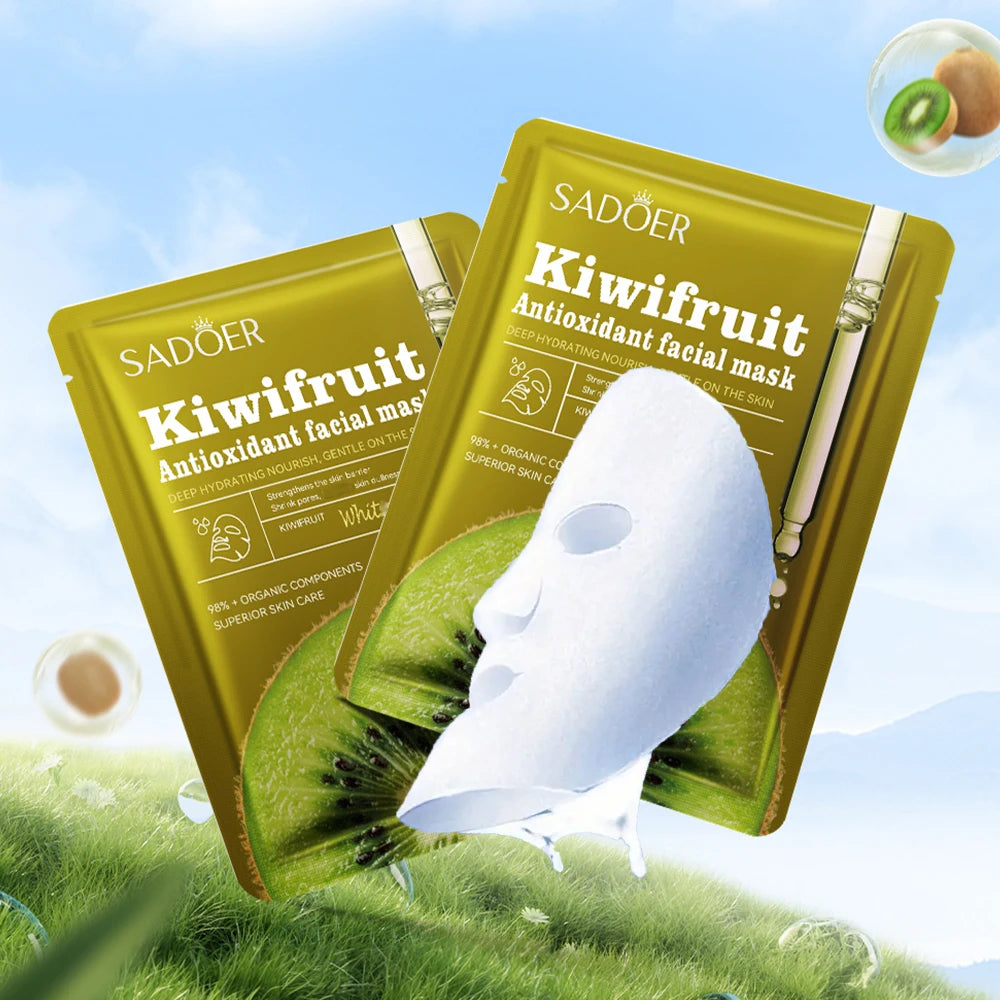 Sadoer Kiwi Fruit Moisturizing Facial Mask Sheet Set