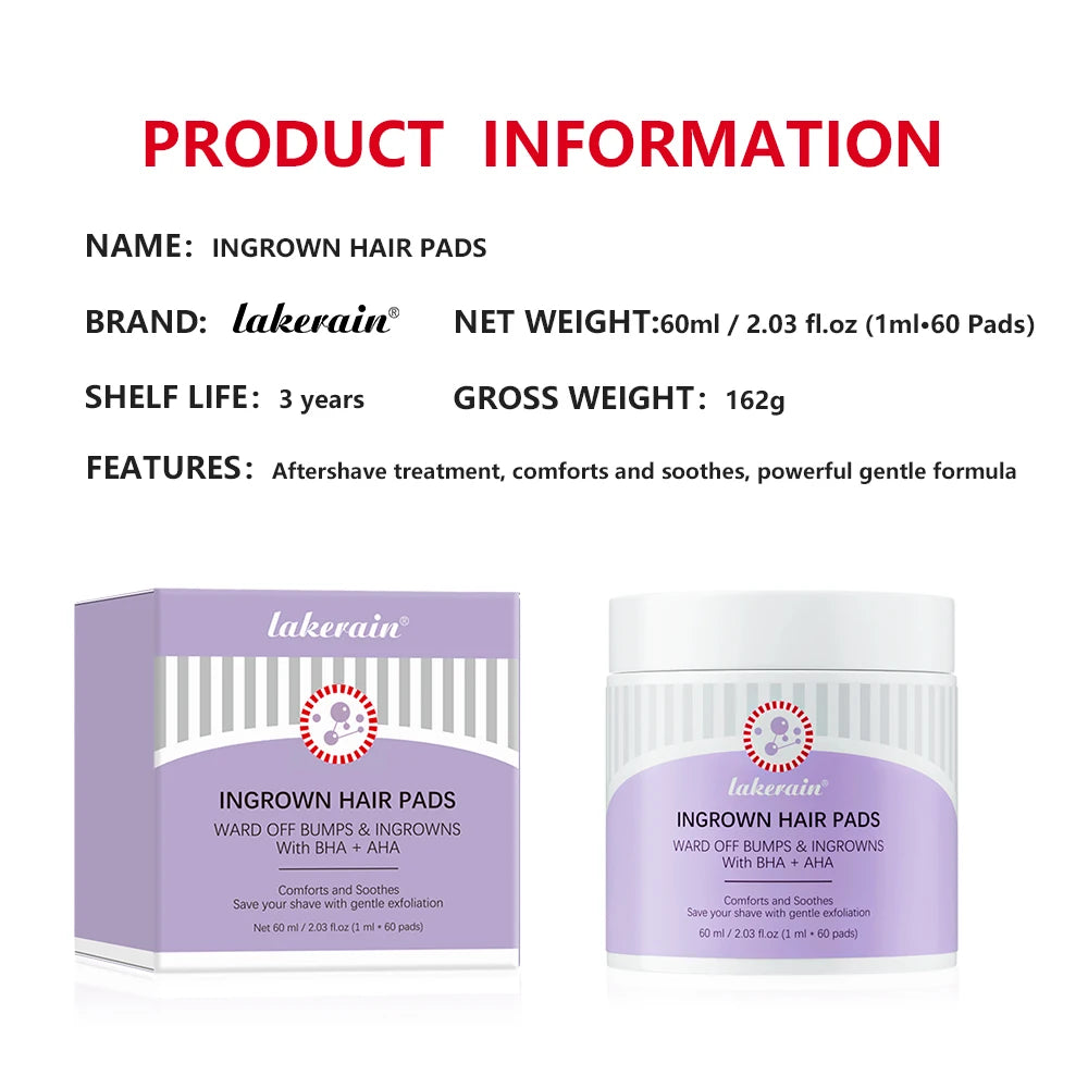 Ingrown Hair Treatment Pads for Razor Bumps and Shaving Irritation - 12