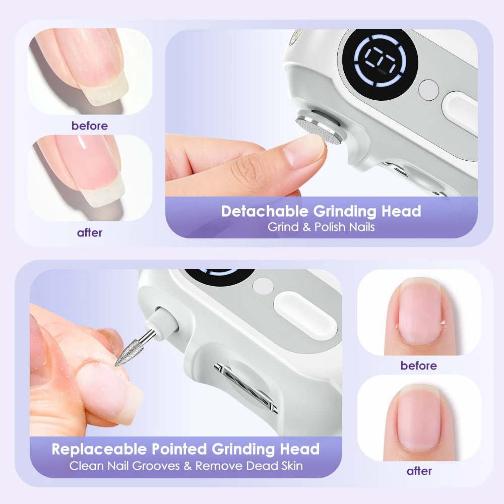 Electric Automatic Nail Clipper and Trimmer Set - 10