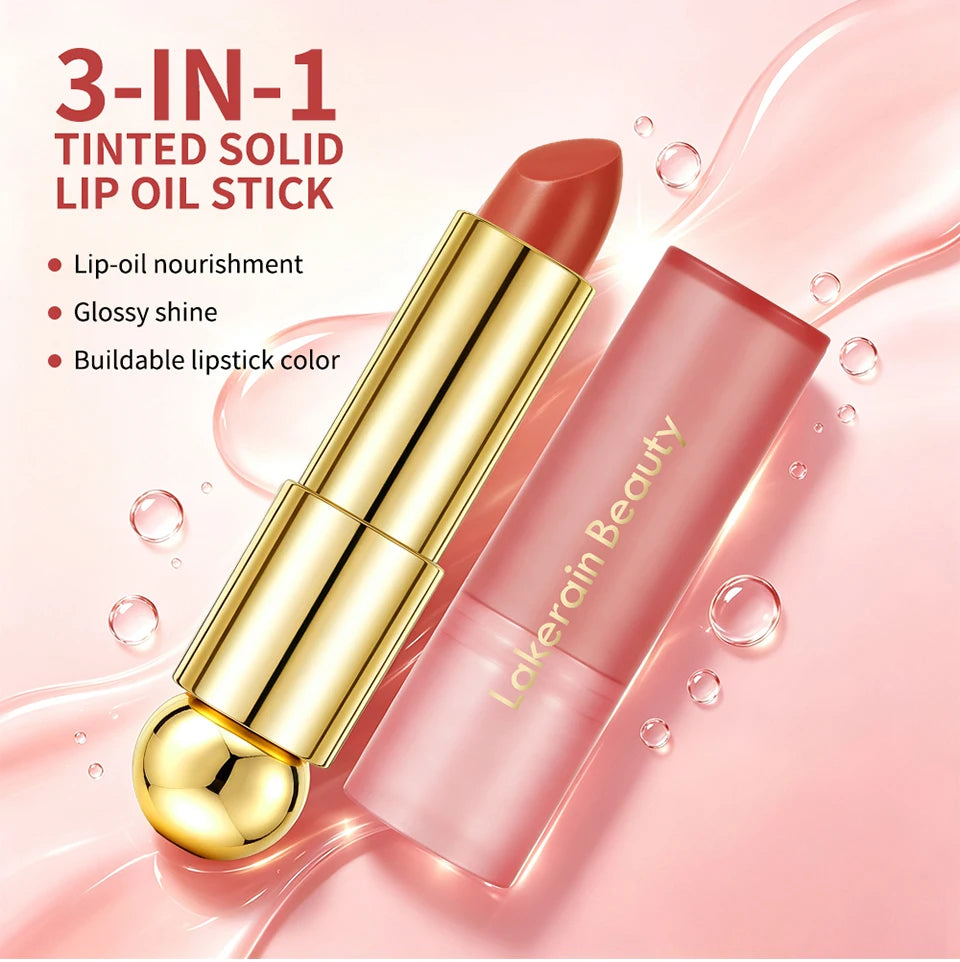 3-in-1 Tinted Hydrating Lip Oil Stick for Glossy Plump Lips - 10