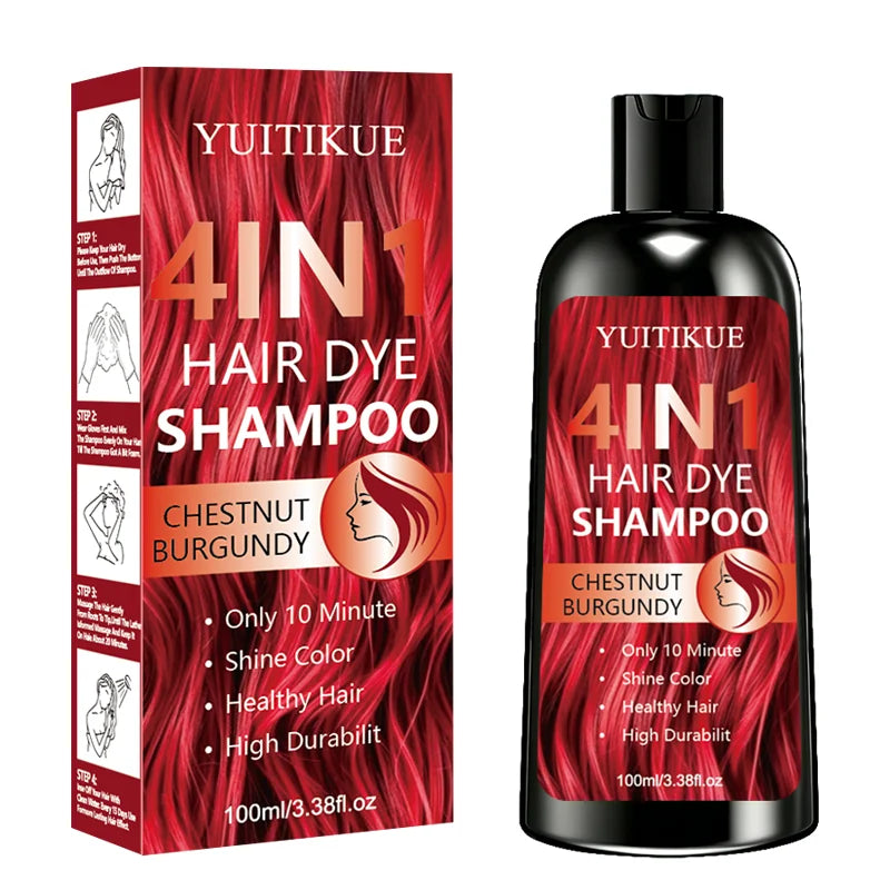 Chestnut Burgundy 4 in 1 Instant Hair Dye Shampoo 100ml