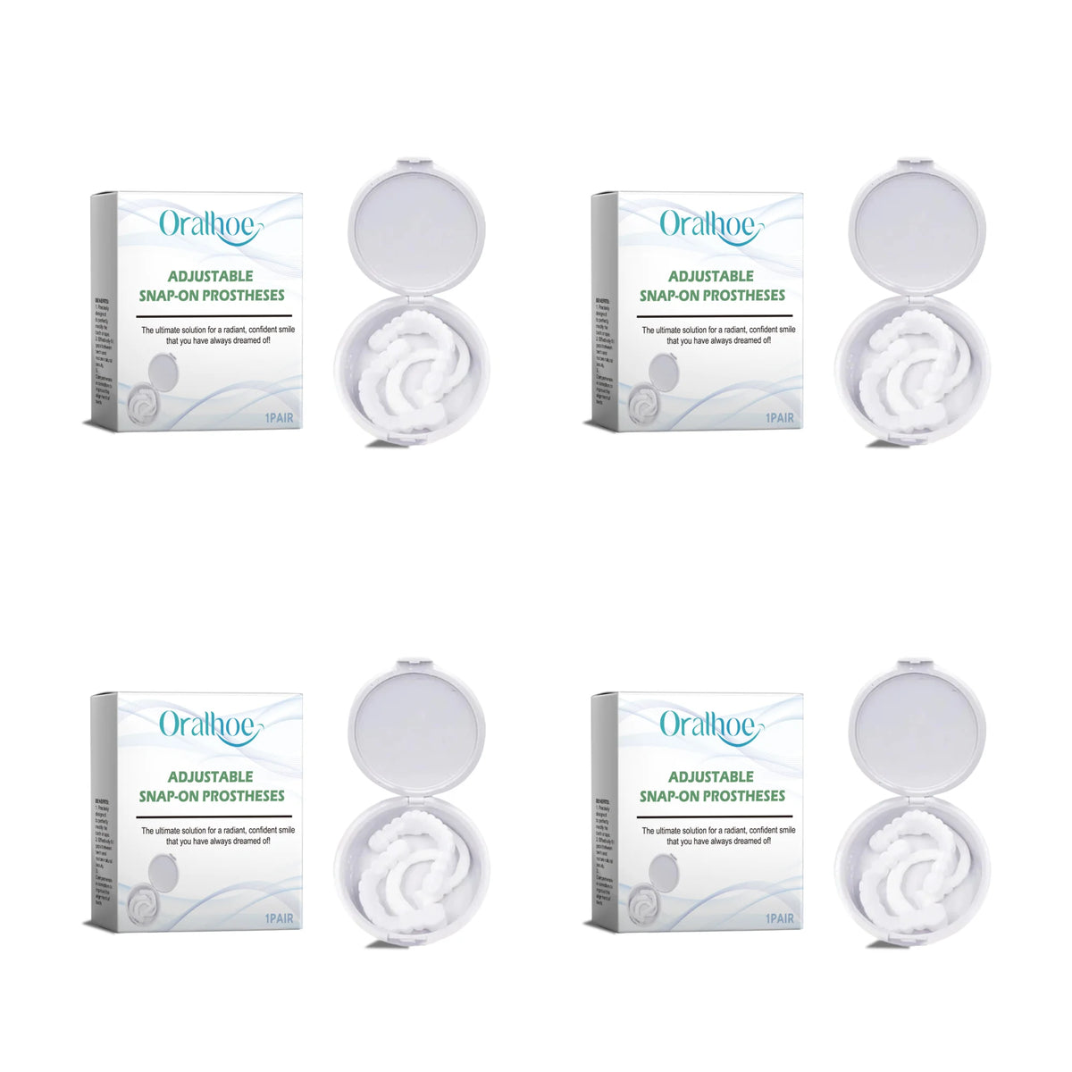 Adjustable Snap-On Smile Veneers for Teeth Gaps and Stains