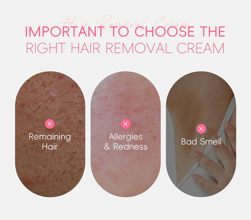 Gentle Painless Hair Removal Cream for Sensitive Body Areas