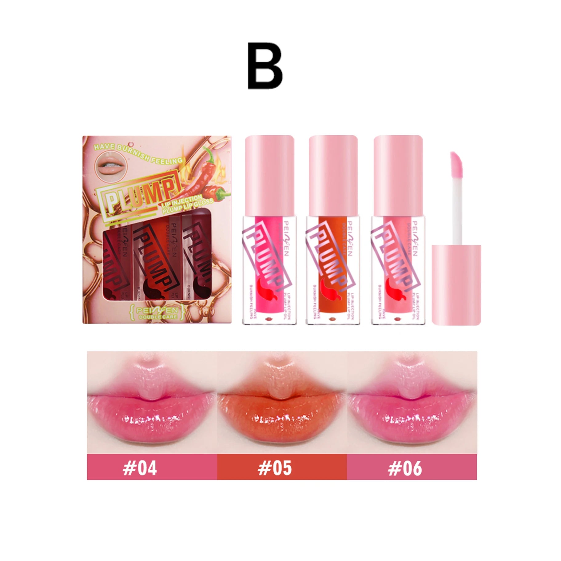 Peiien Plumping Lip Oil Set Glossy Hydrating Lip Gloss for Dry Lips - 20