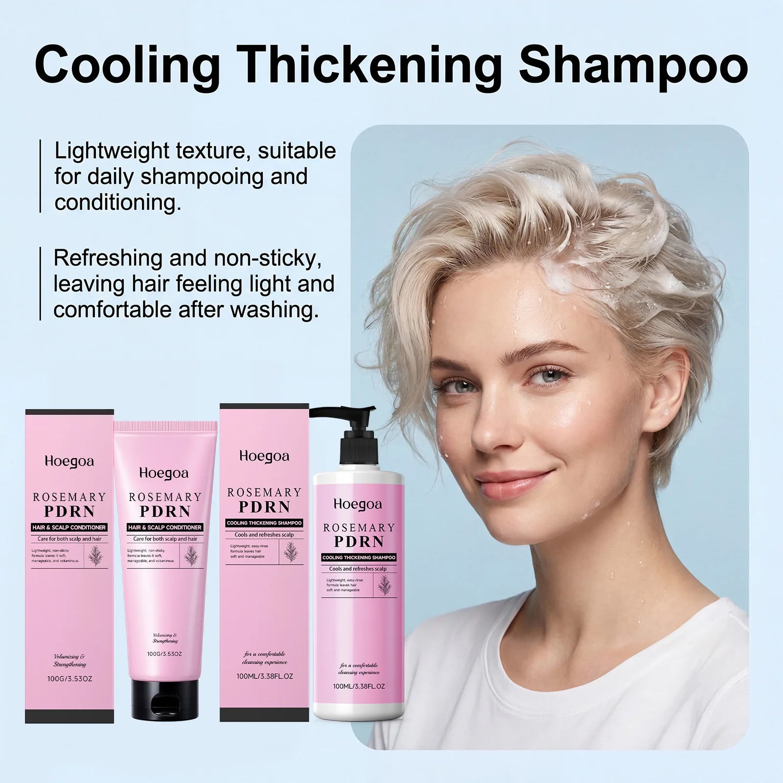 Rosemary PDRN Hair Thickening Shampoo and Conditioner Set