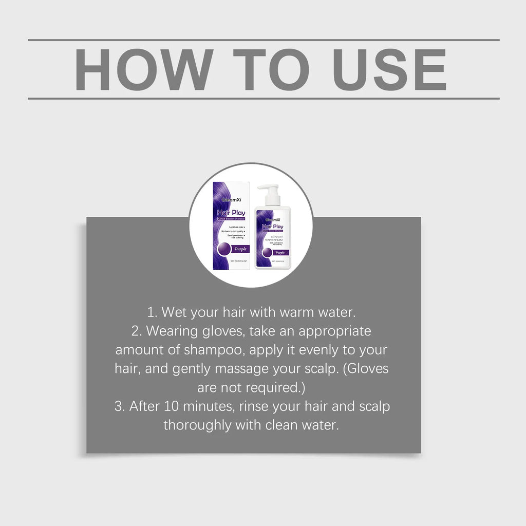 Purple Color Booster Shampoo Semi Permanent Hair Dye and Toning Wash