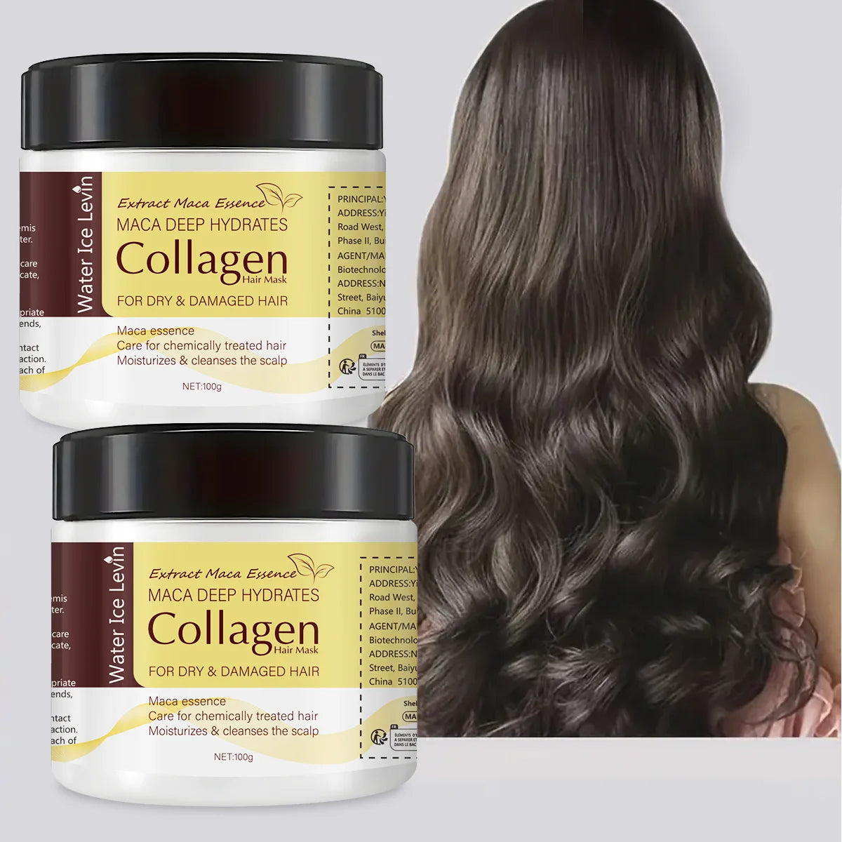 Water Ice Levin Collagen Hair Mask Deep Hydrating Repair Treatment 100g - 4