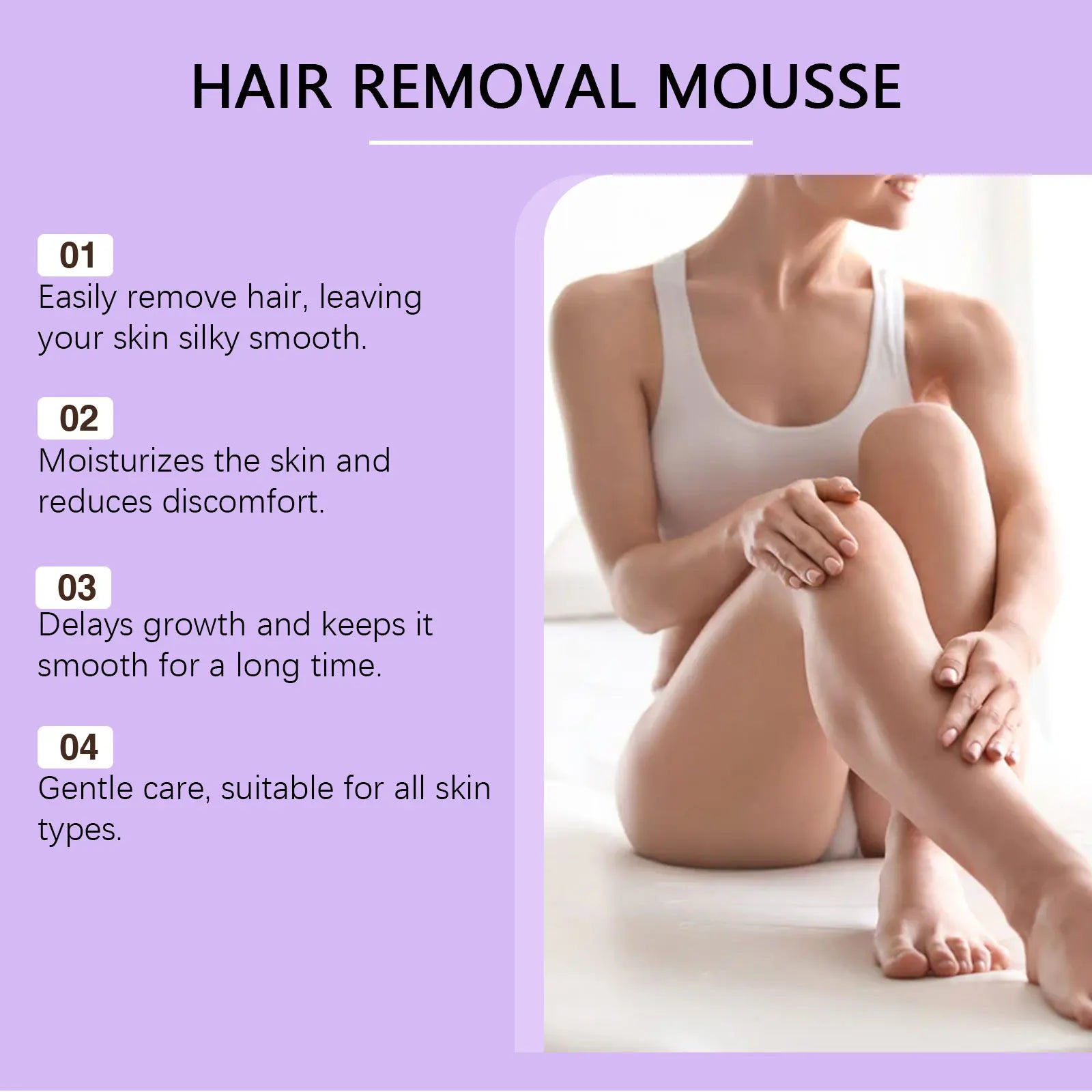 Painless Hair Removal Foam Mousse for Smooth Skin - 10